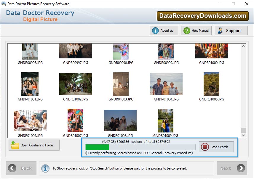 Photos Recovery Process is going on