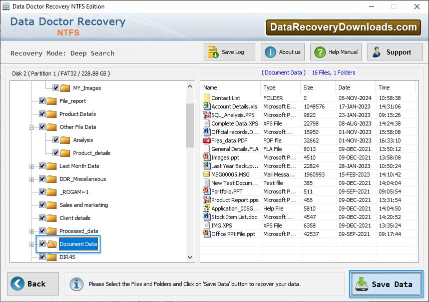 Save recovered data