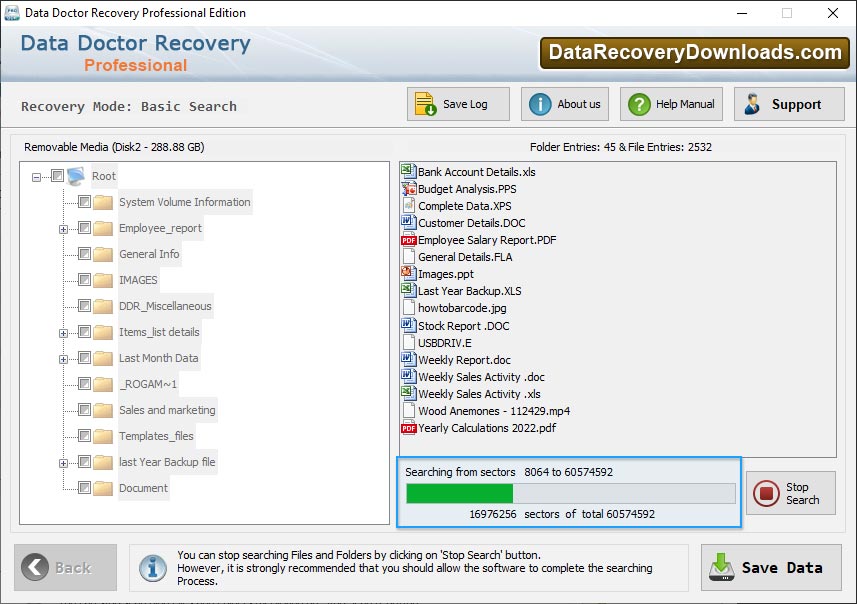 Data recovery process is going on