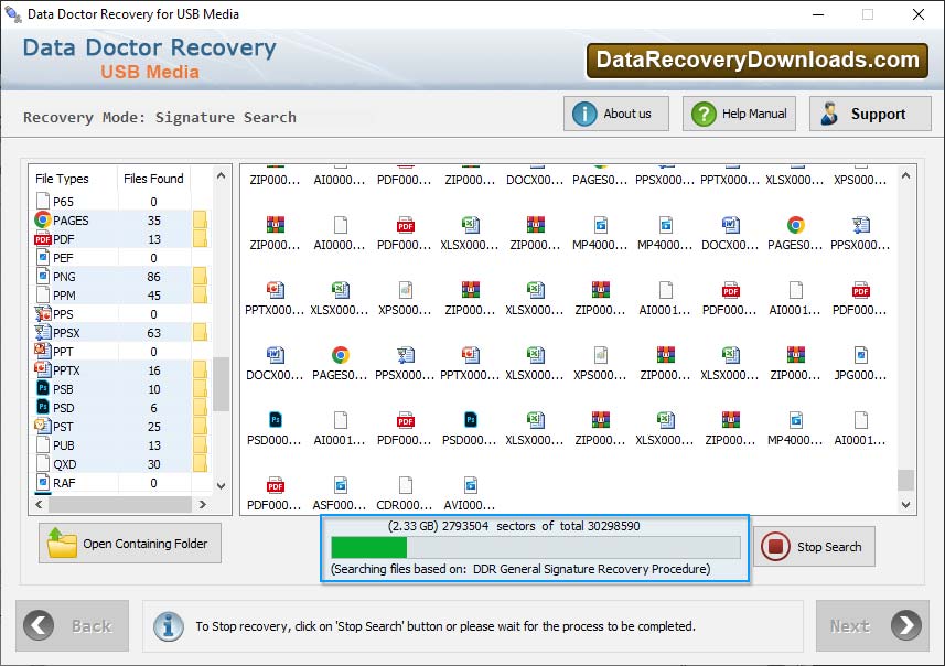 Data recovery process is in progress